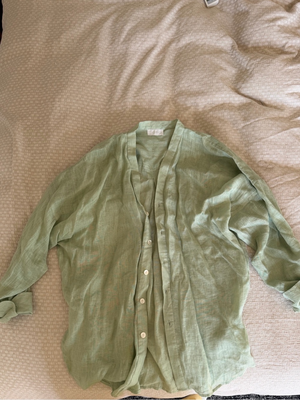 Monday Swimwear Light Green Linen Swim Coverup